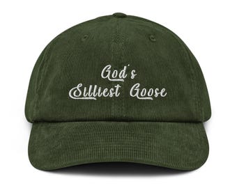 Gods Silliest Goose embroidery Corduroy hat Silly Goose Dad Hat, Cute Silly Goose Hat Humorous Funny Goose Gift Silly Goose University cap