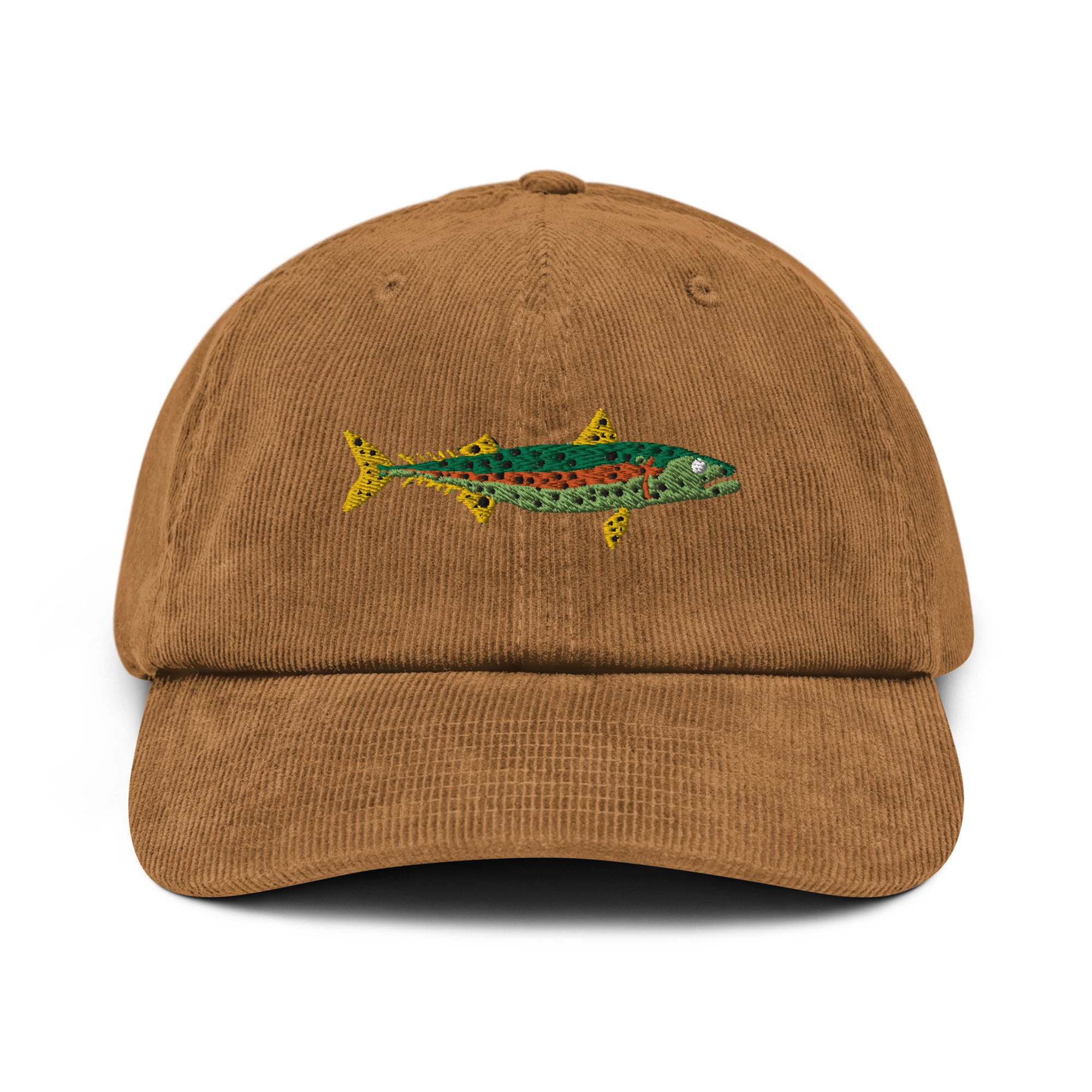 Fish Trout Hat Fishing Gifts Embroidery Corduroy Hat Fish  display picture 1