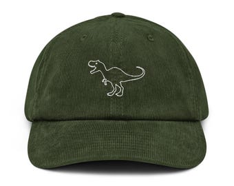 T rex Dinosaur hat Dinosaur Lover gift Palaeontologist embroidery corduroy cap Dinosaur Shirt Cute Dino hat Diplodocus Dinosaur Jurassic cap
