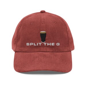 SPLIT THE G embroidery Vintage corduroy cap Guinness Pint cap beer lover hat Ireland Hat funny drunkard dad gift beer pint hat wine lover