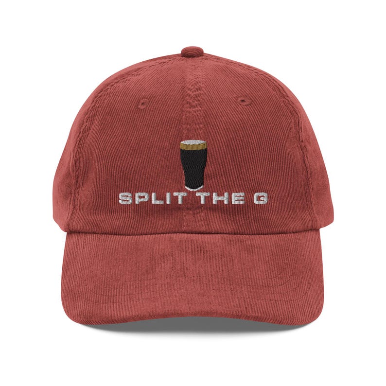 SPLIT THE G embroidery Vintage corduroy cap Guinness Pint cap beer lover hat Ireland Hat funny drunkard dad gift beer pint hat wine lover