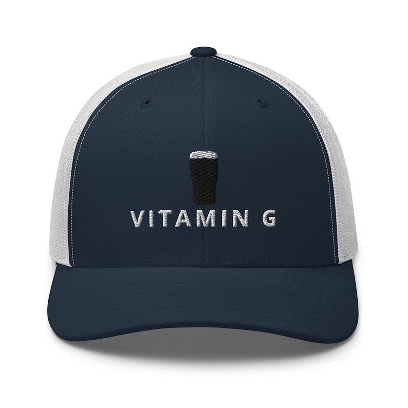 VITAMIN G embroidery Trucker Cap hat Guinness Pint cap beer lover hat Ireland Hat funny drunkard dad gift beer pint hat wine lover