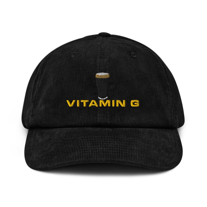 Vitamin G Guinness Pint Hat embroidery corduroy Hat Irish Guinness wine night party hat drunkard gift beer pint hat wine lover hat