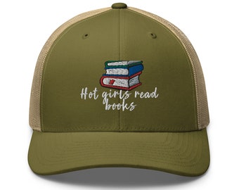 Hete meisjes lezen boeken borduren Trucker Cap Bookish hoed Sweatshirt Book Lover Cap grappig aangepaste Book Lover cadeau voor haar Reading Lover cadeau