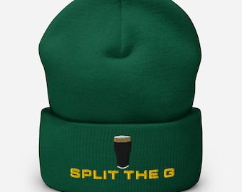 Split the G Guinness Pint Hat Stickerei Beanie Hut Irland Guinness Tukan lustiger Trinker Papa Geschenk Bier Pint Hut Weinliebhaber Mütze Geschenk