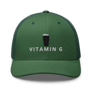 VITAMIN G embroidery Trucker Cap hat Guinness Pint cap beer lover hat Ireland Hat funny drunkard dad gift beer pint hat wine lover