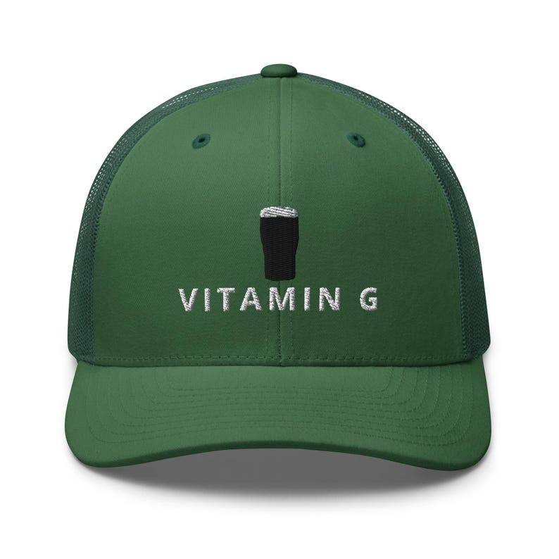 VITAMIN G embroidery Trucker Cap hat Guinness Pint cap beer lover hat Ireland Hat funny drunkard dad gift beer pint hat wine lover