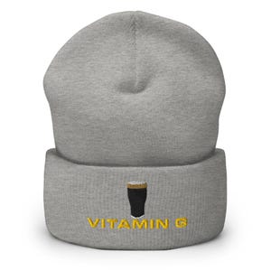 Vitamin G Guinness Pint Hat embroidery Cuffed Beanie hat cap Ireland Guinness toucan funny drunkard dad gift beer pint hat wine lover cap