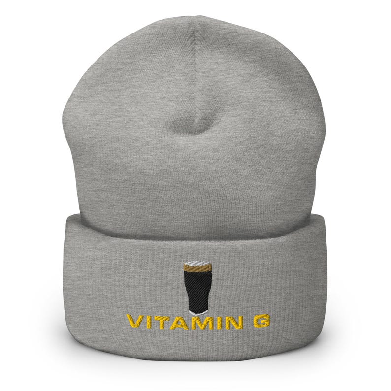 Vitamin G Guinness Pint Hat embroidery Cuffed Beanie hat cap Ireland Guinness toucan funny drunkard dad gift beer pint hat wine lover cap
