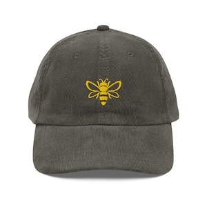 Idea regalo ape ricamo Berretto in velluto a coste vintage Maglietta Save the Bees Regalo apicoltura Uomo ape Amante delle api Apicoltori Compleanno natura cappello unisex