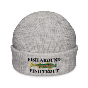 Forel hoed vissen hoed borduurwerk visser beanie hoed vis rond vinden forel pet vissen cadeau vliegvissen cadeau aangepaste vissershoed vis top