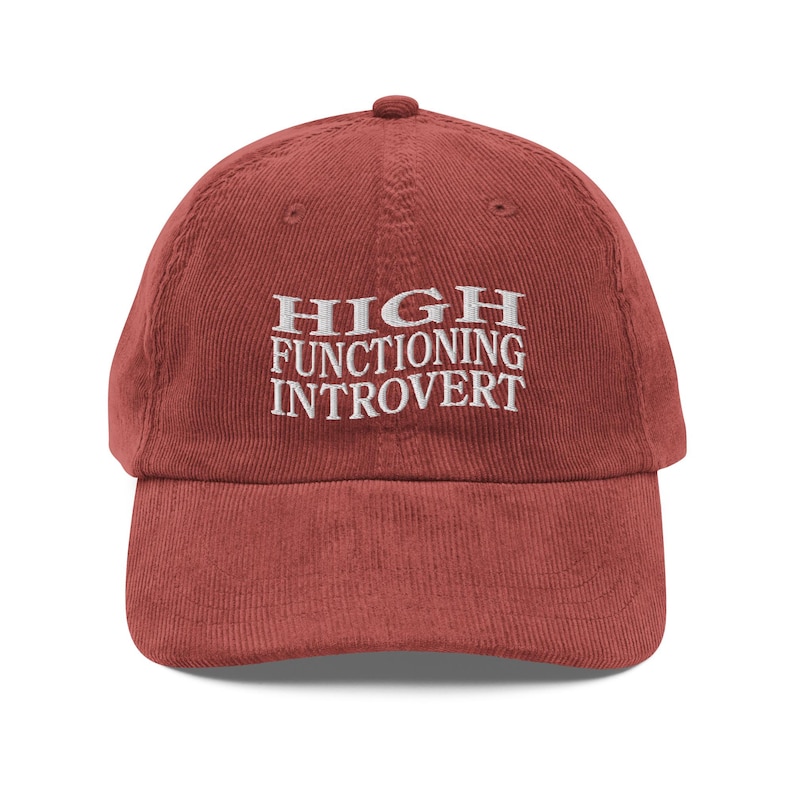 High functioning introvert Funny embroidery Vintage corduroy cap Sarcastic Rude gift for him Adult Humor Mental Health Introvert mom gift
