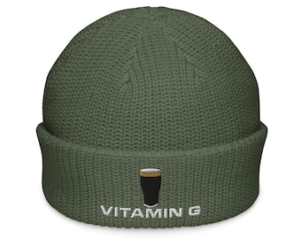 Vitamin G Guinness Pint Hat embroidery Fisherman beanie hat Ireland Guinness toucan funny drunkard dad gift beer pint hat wine lover cap