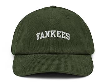 Yankees shirt Yankees hat ivory Yankees gift New York Fan embroidered corduroy cap throwback Yankees retro NY hat Yankees gift for him her
