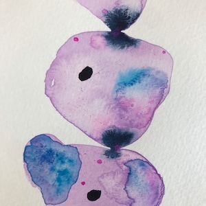 Abstract Watercolor Painting – Winter Musings #1, 4x6, Tiny Modern Art, Morning Practice, Coldpress Paper