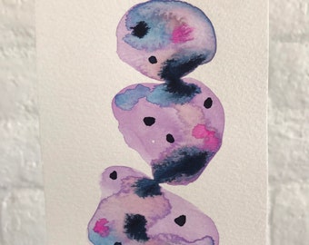 Tiny Abstract Original Watercolor Art