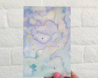 Original Abstract Watercolor Painting 4x6