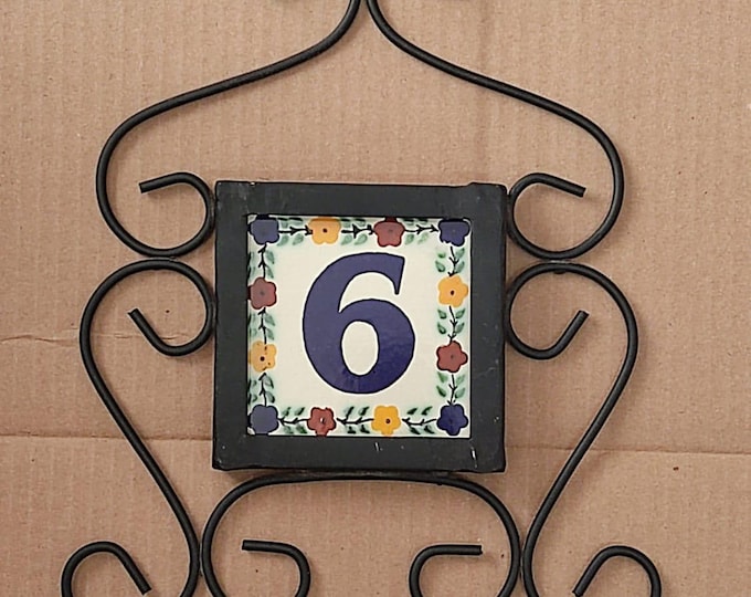 Iron Frame and 1 House Number 4x4 Hand Made Tile. Let us know the number you need !!!!