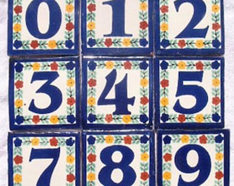 House Number 4x4 Hand Made Tile. Get as many digits you need !!!!
