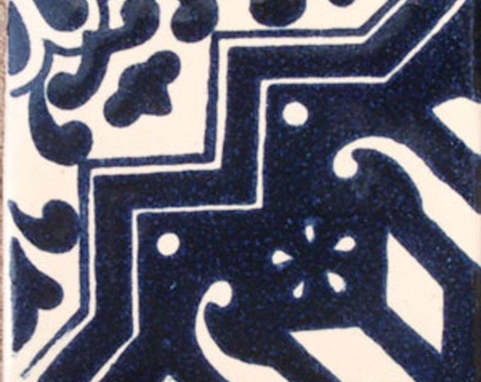 C#072) Mexican 4x4 inch tiles ceramic handmade Talavera mosaic art Spanish influence