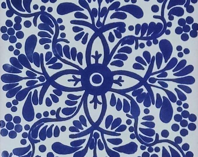 40 Tiles 6x6 inch Mexican tile ceramic handmade Talavera Spanish influence Art G#032