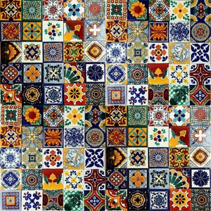100 Individual Mexican Tiles 4x4 Ceramic Clay Handcrafted Mexico SET #004