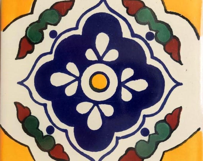 40 Tiles 6x6 inch Mexican tile ceramic handmade Talavera Spanish influence Art G#025