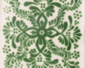 C#040) Mexican 4x4 inch tiles ceramic handmade Talavera mosaic art Spanish influence