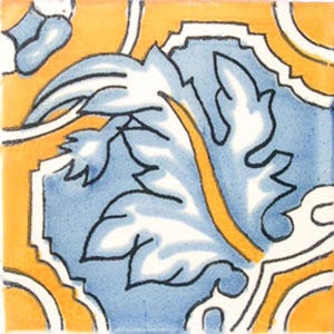 C#043) Mexican 4x4 inch tiles ceramic handmade Talavera mosaic art Spanish influence
