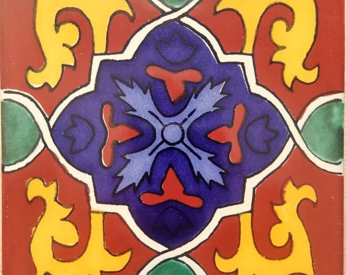40 Tiles 6x6 inch Mexican tile ceramic handmade Talavera Spanish influence Art G#029