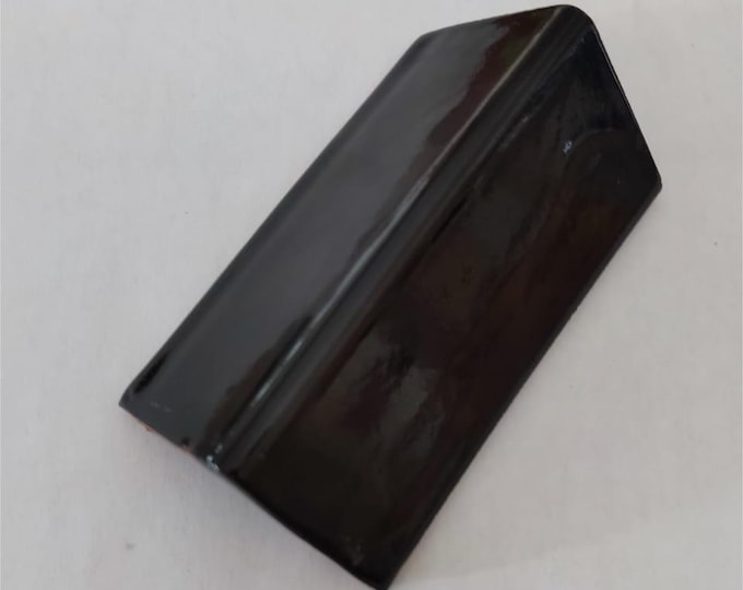 S#011 BLACK )) One Mexican V-Cap Trim Molding Tiles Mexico tile, Get as many you need !!