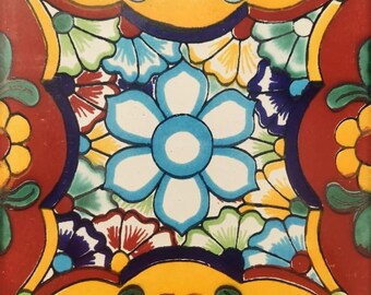 40 Tiles 6x6 inch Mexican tile ceramic handmade Talavera Spanish influence Art G#013