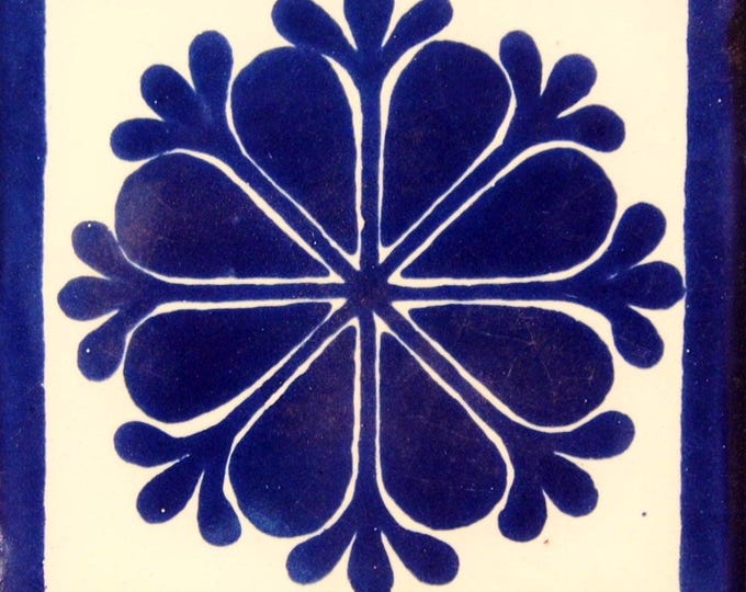 C#016) Mexican 4x4 inch tiles ceramic handmade Talavera mosaic art Spanish influence