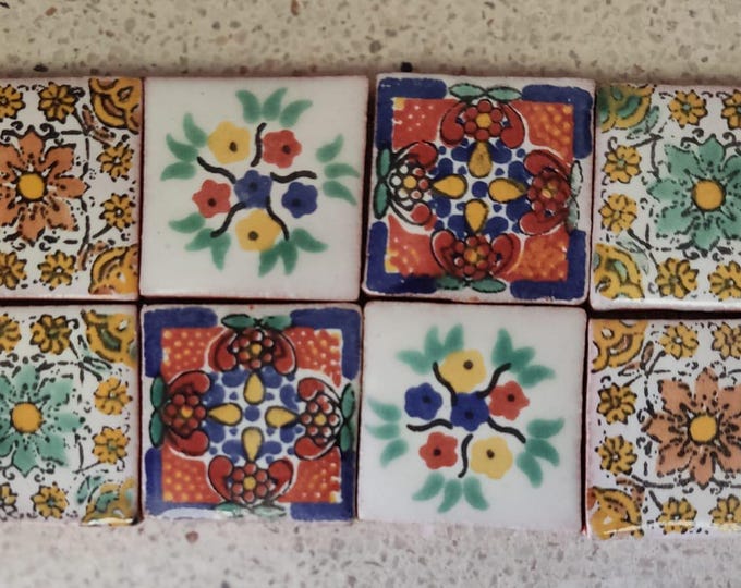 One inch tiles Unique Pieces !!! Sale  80 tiles 1 inch 20 each, same designs like the one in the photo "Not perfect". Set A