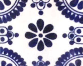 C#093) Mexican 4x4 inch tiles ceramic handmade Talavera mosaic art Spanish influence
