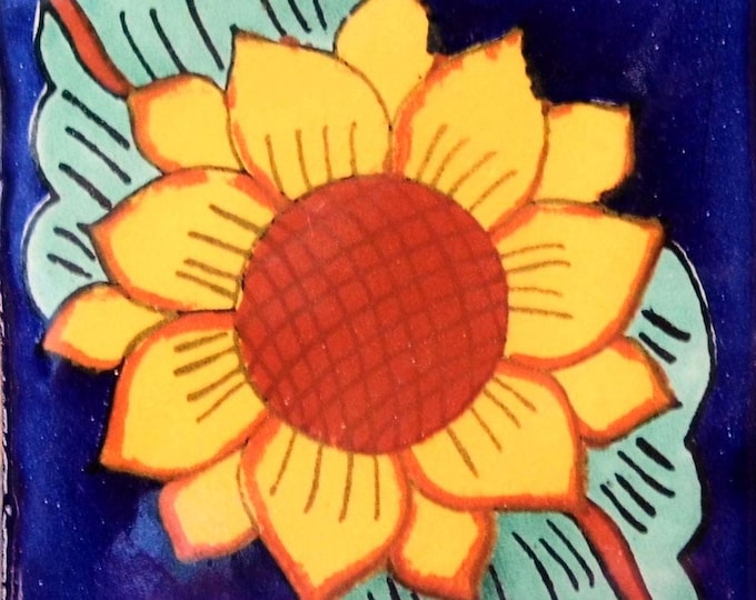 C#025) Mexican 4x4 inch tiles ceramic handmade Talavera mosaic art Spanish influence