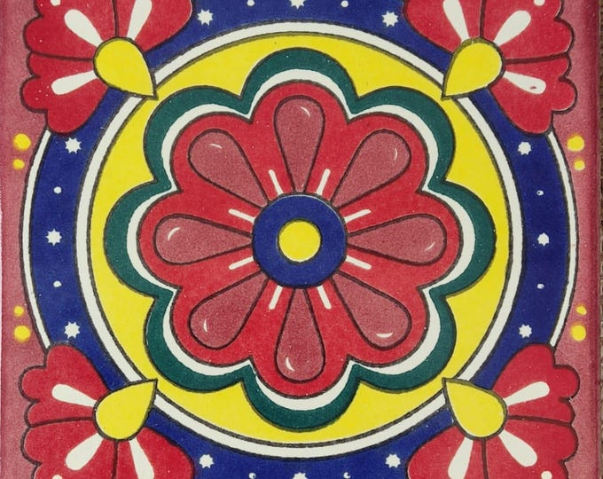40 Tiles 6x6 inch Mexican tile ceramic handmade Talavera Spanish influence Art G#036