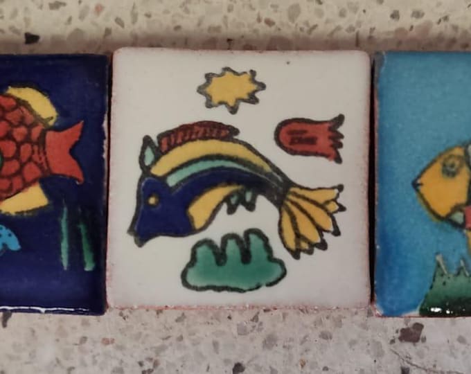 One inch tiles. Unique Pieces !!! Sale  60 tiles 1 inch,, 20 each design, same designs like the one in the photo "Not perfect". Set B