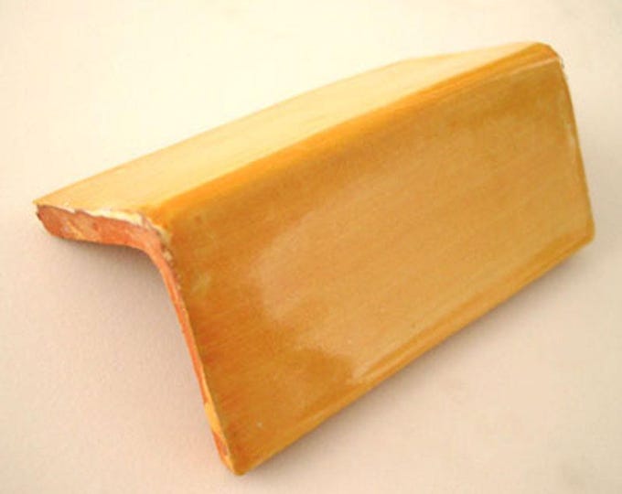 S#007 Washed Yellow )) One Mexican V-Cap Trim Molding Tiles Mexico tile, Get as many you need !!