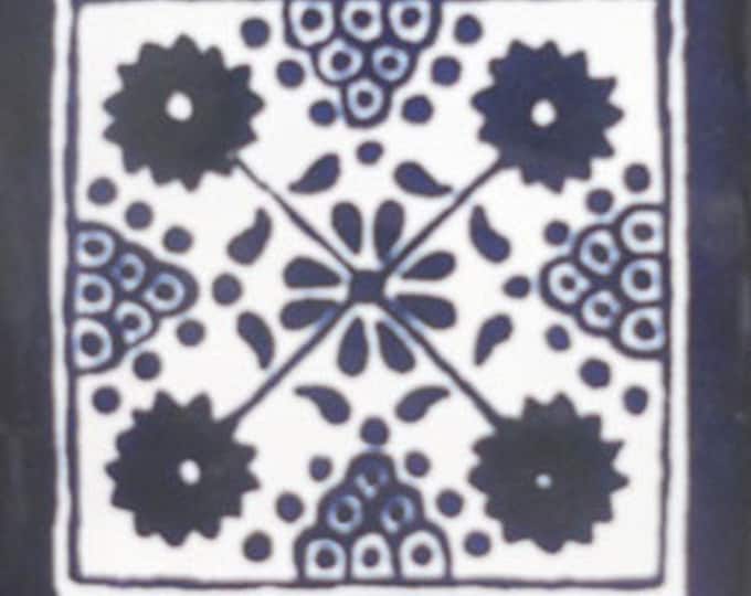 C#103) Mexican 4x4 inch tiles ceramic handmade Talavera mosaic art Spanish influence