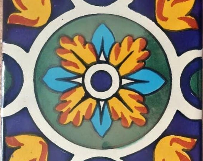 40 Tiles 6x6 inch Mexican tile ceramic handmade Talavera Spanish influence Art G#005