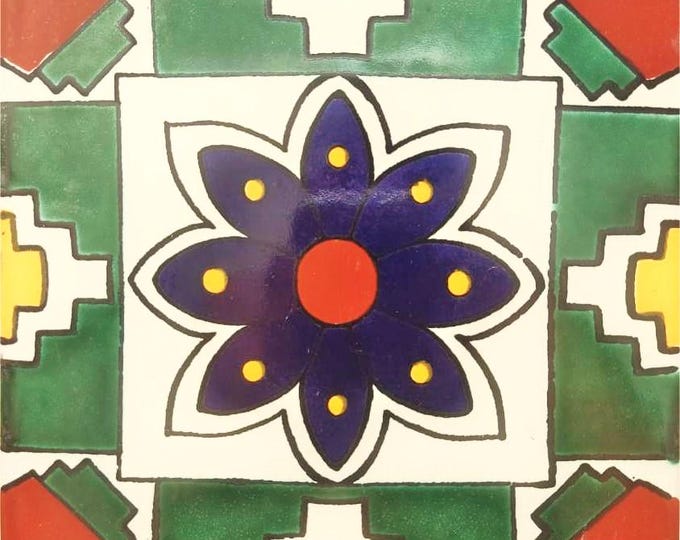 40 Tiles 6x6 inch Mexican tile ceramic handmade Talavera Spanish influence Art G#016