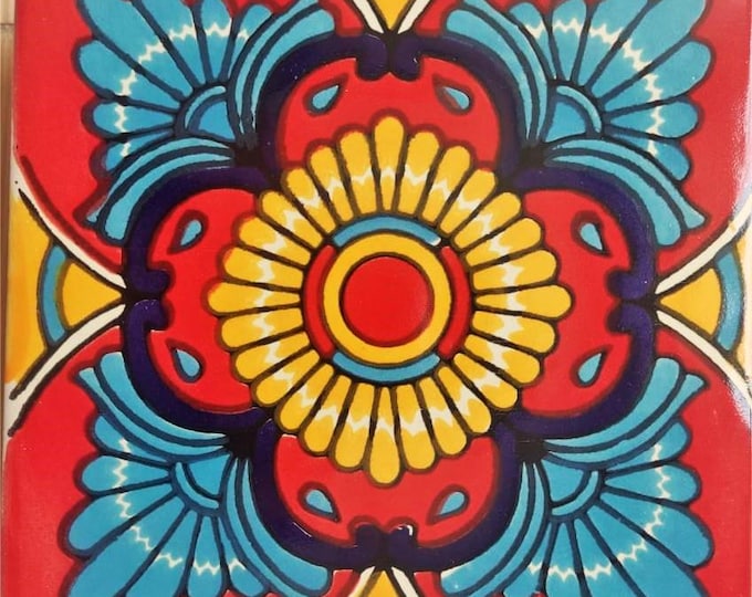 40 Tiles 6x6 inch Mexican tile ceramic handmade Talavera Spanish influence Art G#028