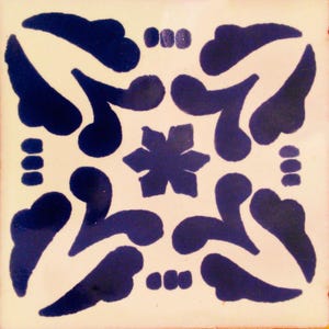 C#119) Mexican 4x4 inch tiles ceramic handmade Talavera mosaic art Spanish influence