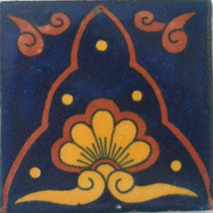 C#071) Mexican 4x4 inch tiles ceramic handmade Talavera mosaic art Spanish influence