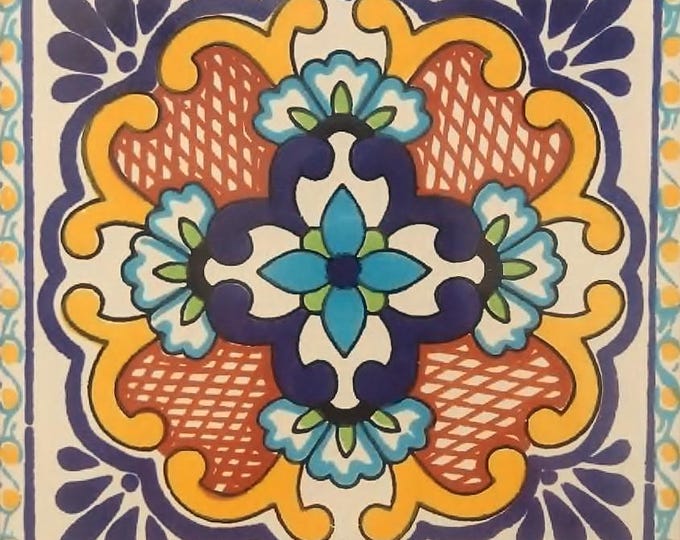40 Tiles 6x6 inch Mexican tile ceramic handmade Talavera Spanish influence Art G#011