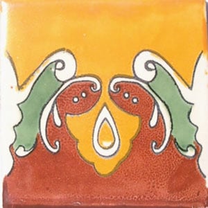 C#031) Mexican 4x4 inch tiles ceramic handmade Talavera mosaic art Spanish influence