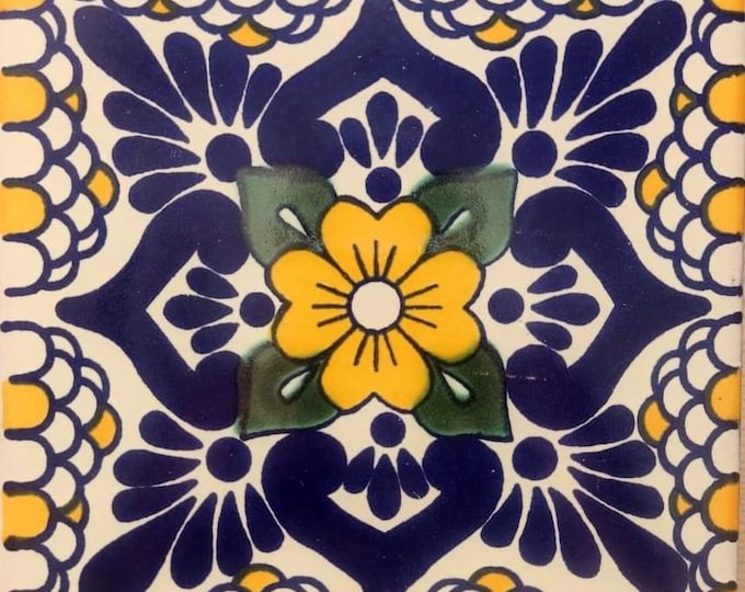 40 Tiles 6x6 inch Mexican tile ceramic handmade Talavera Spanish influence Art G#020