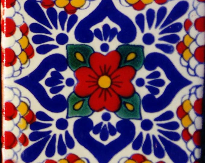 40 Tiles 6x6 inch Mexican tile ceramic handmade Talavera Spanish influence Art G#031