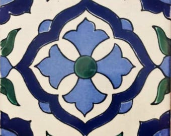 40 Tiles 6x6 inch Mexican tile ceramic handmade Talavera Spanish influence Art G#006